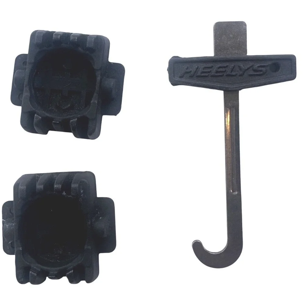 Heelys Fats Style Small Replacement Sole Plugs and Removal Tool Hook Black Set